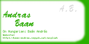 andras baan business card