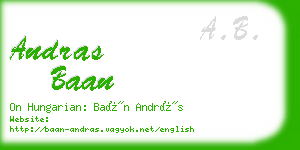 andras baan business card